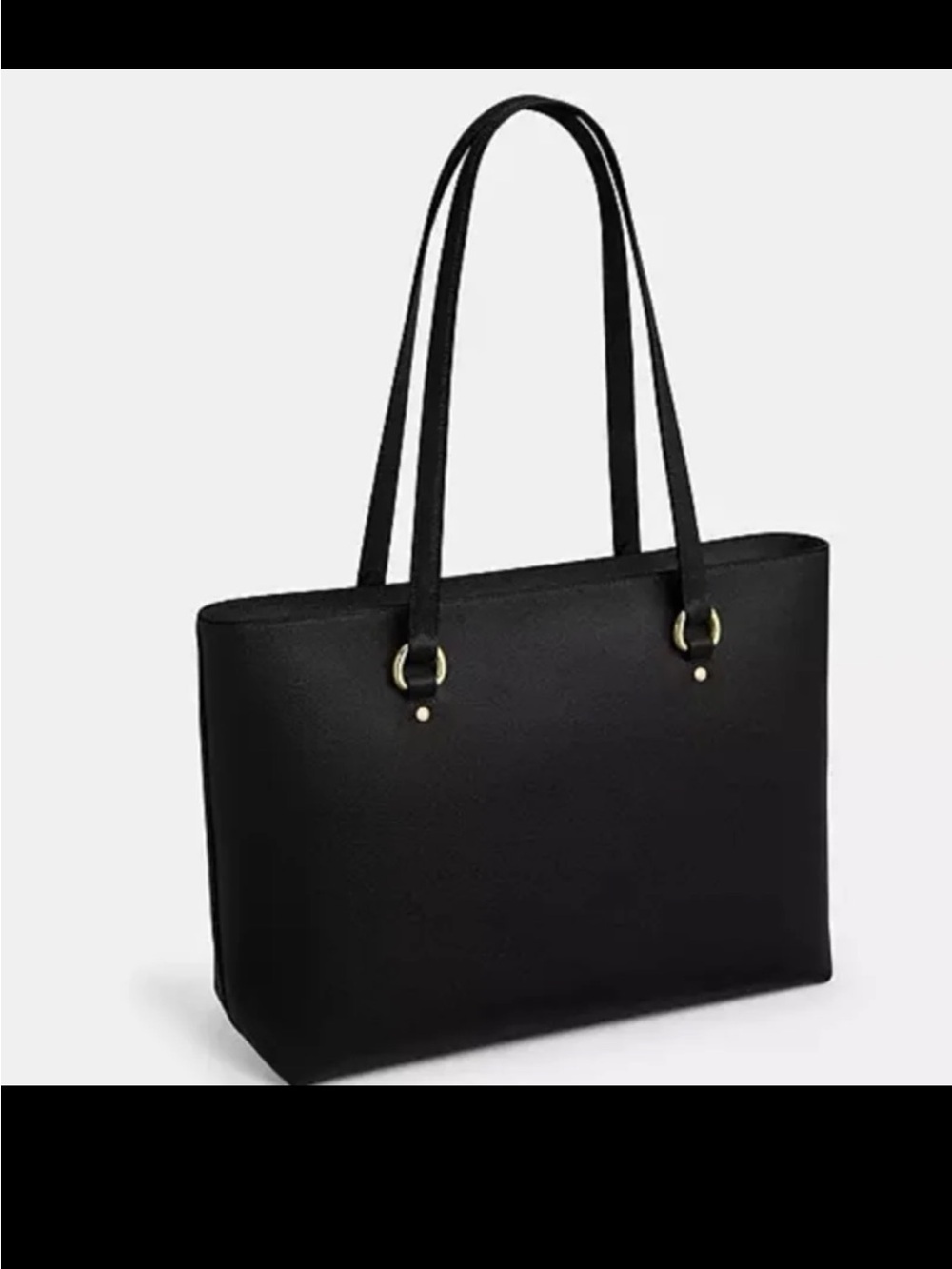 Coach Gallery Tote (F79608) Black Cross Grain Leather Bag - Picture 5 of 13